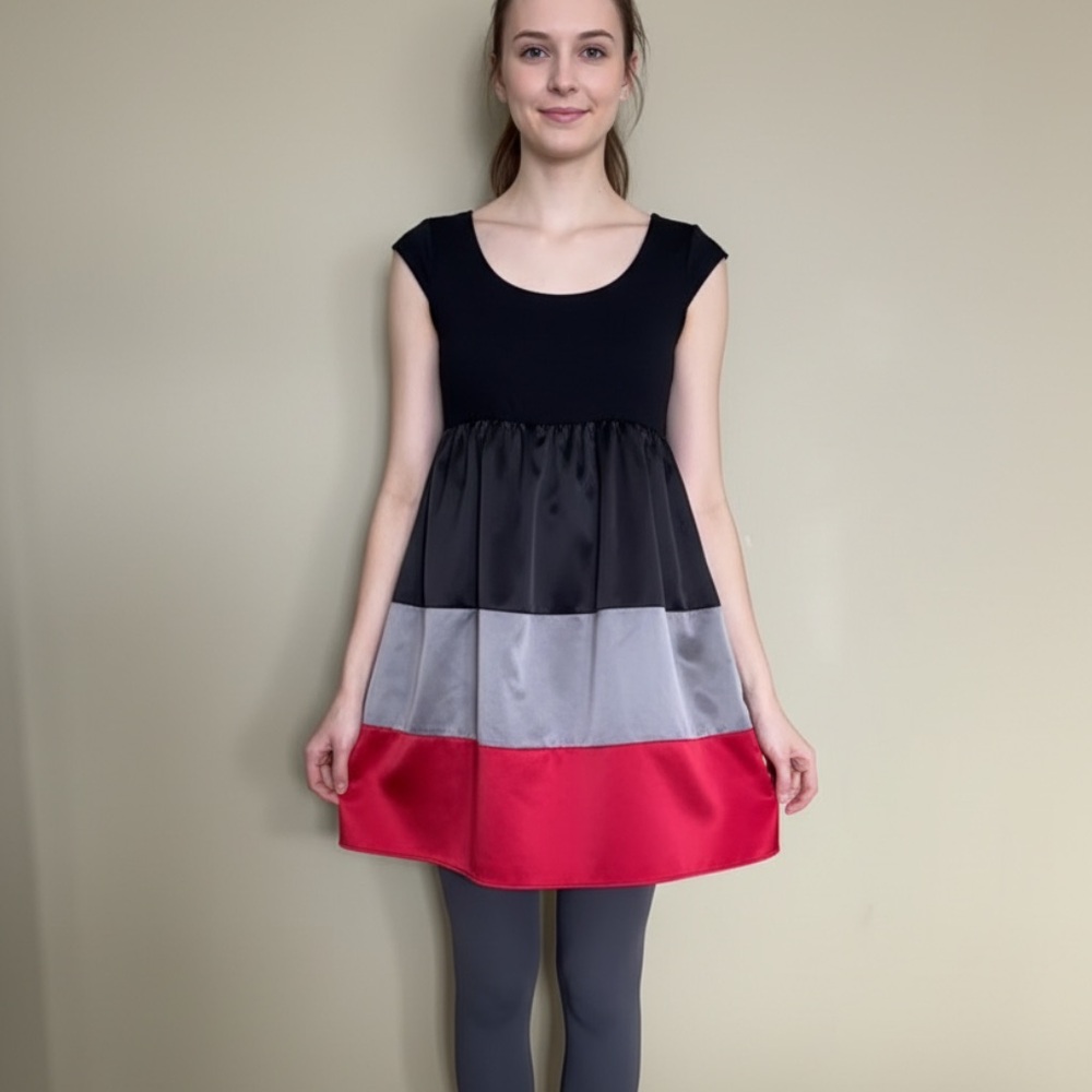 LOVELY DAY: Mini Dress in Black, Gray, Red- Size S